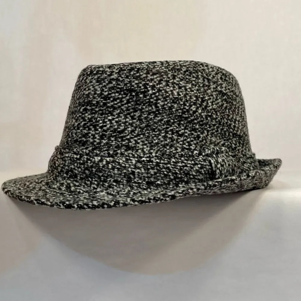 GRAY TWEED FEDORA POLY BLEND SIZE 6-12 MONTHS